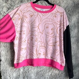 Disney Princess Fun Pink and Black Crew Sweatshirt